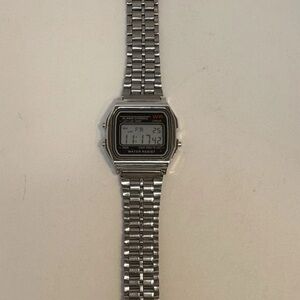 Vintage Style Stainless Steel Digital Watch Alarm Chrono Water Resist